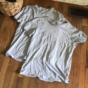 Two Lacoste Grey Undershirt Tshirts